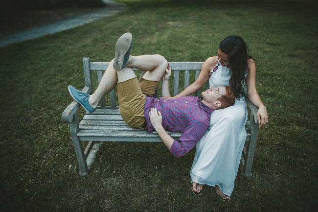 Totally rad Wes Anderson-Inspired vintage picnic engagement shoot photographs // Tesar Photography