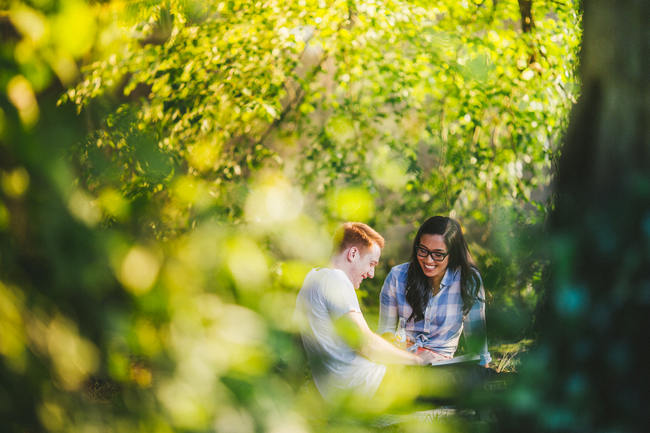 Totally rad Wes Anderson-Inspired vintage picnic engagement shoot photographs // Tesar Photography