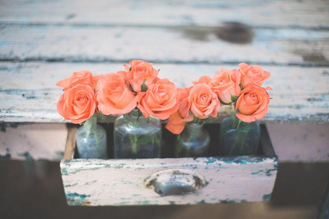 // Wedding Decor Ideas // Delightfully Handmade DIY Teal Turquoise Peach Vintage South African Wedding // Genevieve Fundaro Photography 