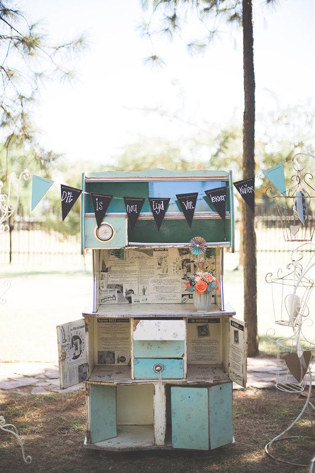 DIY Teal Turquoise Peach Vintage South African Wedding (52)