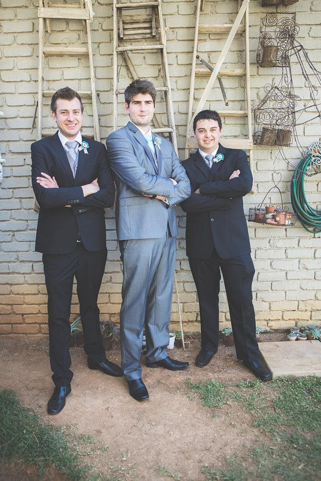 Groomsmen Attire //   // Delightfully Handmade DIY Teal Turquoise Peach Vintage South African Wedding // Genevieve Fundaro Photography 