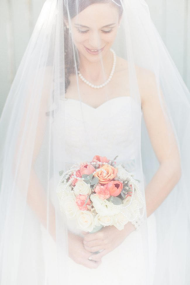 Brides Boquet   // Delightfully Handmade DIY Teal Turquoise Peach Vintage South African Wedding // Genevieve Fundaro Photography 