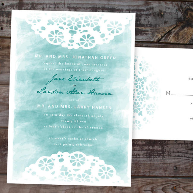 Gorgeous Watercolor Wedding Invitations 9