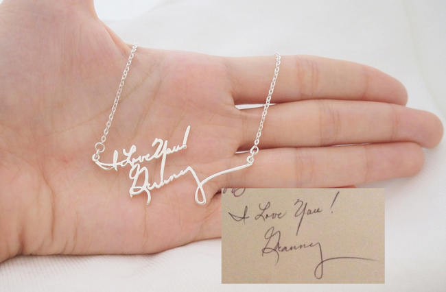 15 Stunning Handwritten Jewelry Ideas - Awesome Wedding Gift or Bridesmaid Gift