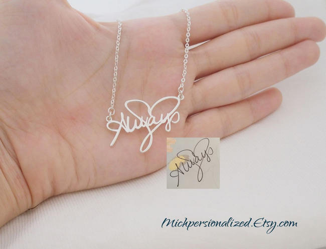 15 Stunning Handwritten Jewelry Ideas - Awesome Wedding Gift or Bridesmaid Gift