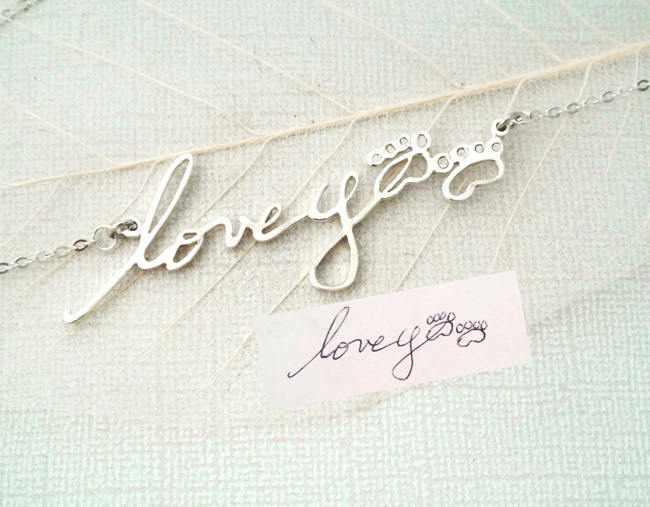 15 Stunning Handwritten Jewelry Ideas - Awesome Wedding Gift or Bridesmaid Gift