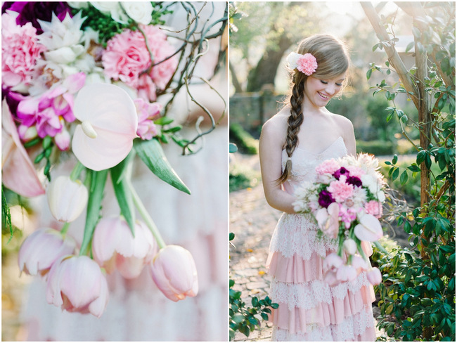 Rapunzel Inspired Long Hair Styles for Spring Weddings // Debbie Lourens Photography // Fringe Hair and Make-up // Paramithi flowers