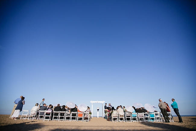 Nautical Beach Wedding Ceremony in Coral and Navy  // Jack and Jane Photography