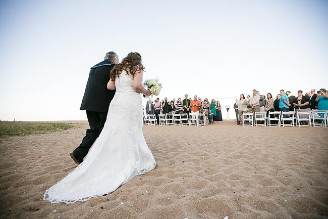 Nautical Beach Wedding Ceremony in Coral and Navy  // Jack and Jane Photography