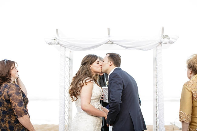 Nautical Beach Wedding Ceremony in Coral and Navy  // Jack and Jane Photography