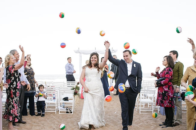 Nautical Beach Wedding Ceremony in Coral and Navy  // Jack and Jane Photography