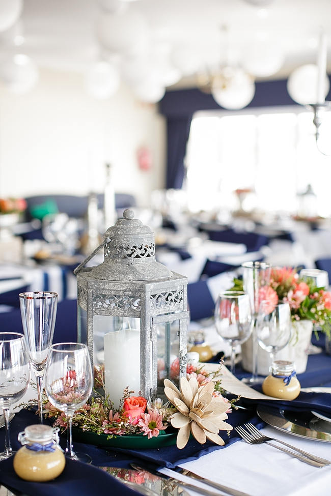 Tablescape // Nautical Beach Wedding in Coral and Navy Blue // Jack and Jane Photography
