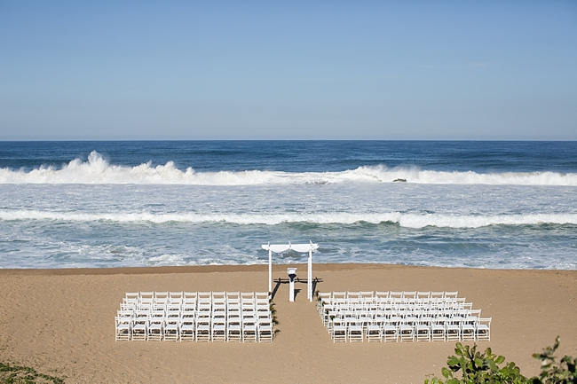 Nautical Beach Wedding Ceremony in Coral and Navy  // Jack and Jane Photography