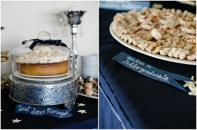 Dessert Table // Nautical Beach Wedding in Coral and Navy Blue // Jack and Jane Photography