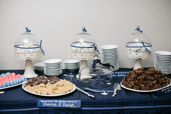 Dessert Table // Nautical Beach Wedding in Coral and Navy Blue // Jack and Jane Photography