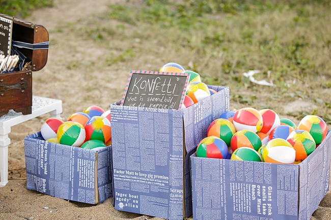 Beach Balls! Nautical Beach Wedding Ceremony in Coral and Navy  // Jack and Jane Photography