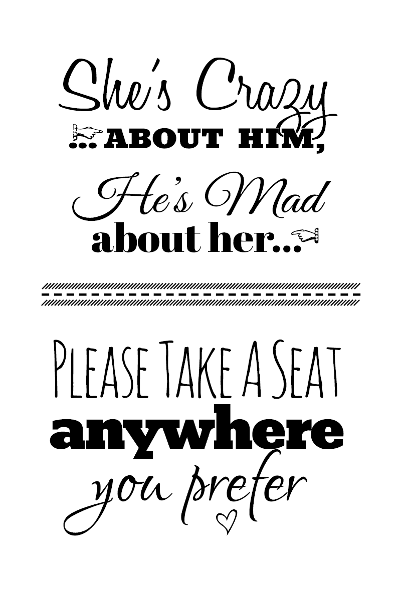 Pick a Seat Wedding Sign - Grab the FREE PRINTABLE DOWNLOAD here