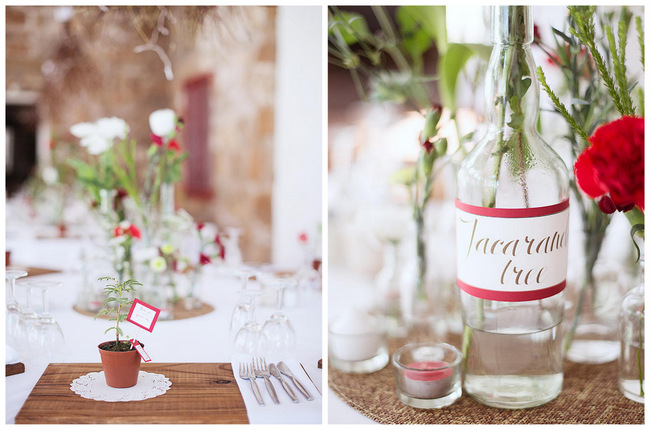 Wedding Reception // Table Setting // Red Brown White Autumn Wedding // Christopher Smith Photography - www.Cjphoto.co.za