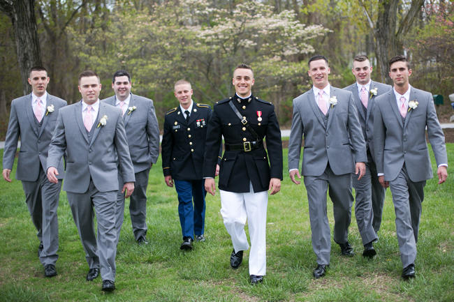 groomsmen //  Beautiful Rustic Elegance Wedding in Blush Cream Gold // Carly Fuller Photography // Click for more details on www.ConfettiDaydreams.com