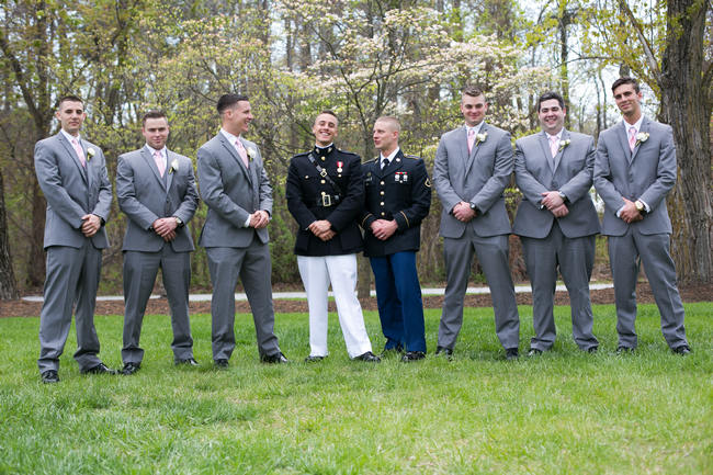 Groomsmen //  Beautiful Rustic Elegance Wedding in Blush Cream Gold // Carly Fuller Photography // Click for more details on www.ConfettiDaydreams.com