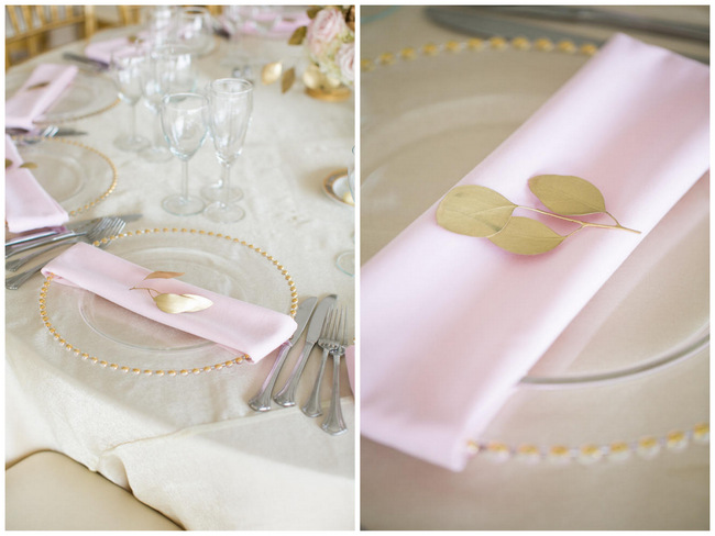 Place Setting  // Beautiful Rustic Elegance Wedding in Blush Cream Gold // Carly Fuller Photography // Click for more details on www.ConfettiDaydreams.com