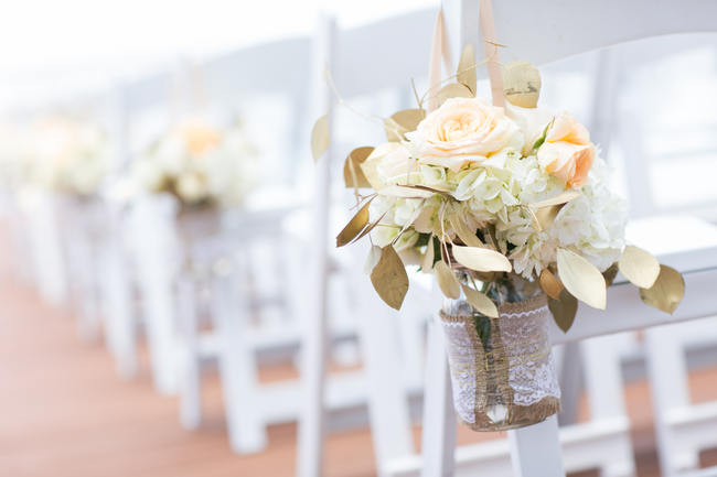 Aisle Decor // Beautiful Rustic Elegance Wedding in Blush Cream Gold // Carly Fuller Photography // Click for more details on www.ConfettiDaydreams.com