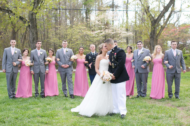  Fun Bridal Party Photographs // Beautiful Rustic Elegance Wedding in Blush Cream Gold // Carly Fuller Photography // Click for more details on www.ConfettiDaydreams.com