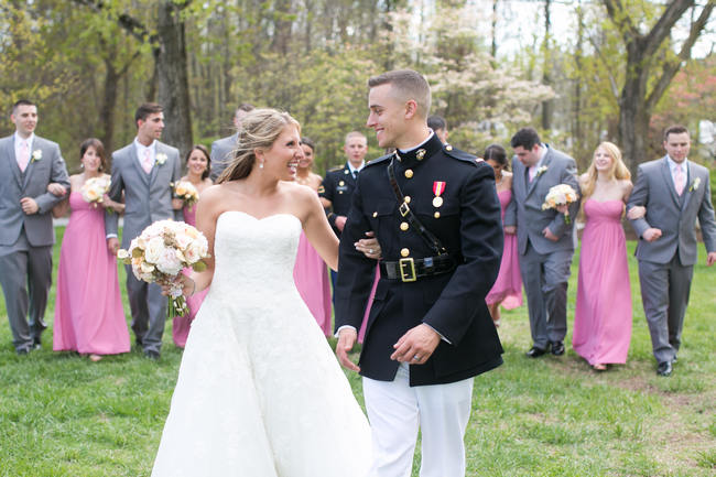  Fun Bridal Party Photographs // Beautiful Rustic Elegance Wedding in Blush Cream Gold // Carly Fuller Photography // Click for more details on www.ConfettiDaydreams.com