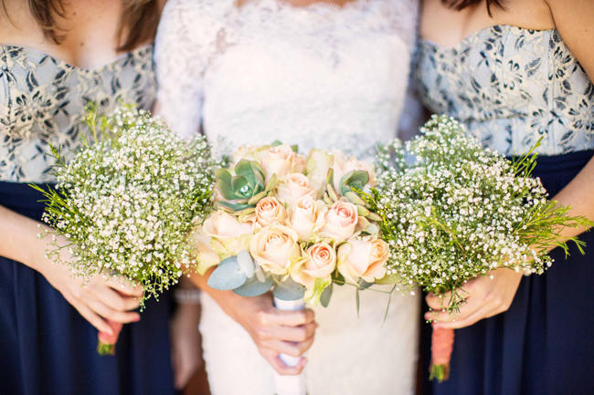 Bride and Bridesmaids Bouquet Ideas // // Rustic South African Farm Wedding in Peach // Marli Koen Photography