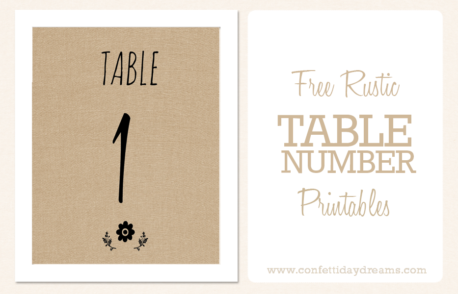 Cute Rustic Diy Table Number Download