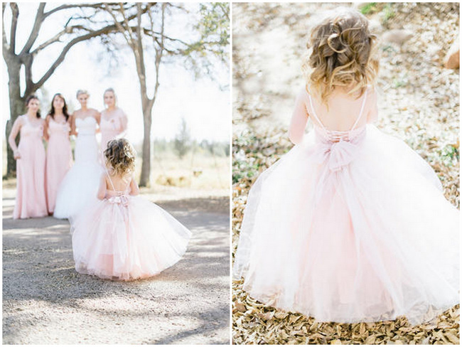 Blush Tulle Flower Girl // Vintage Chic Barn Wedding // Louise Vorster Photography