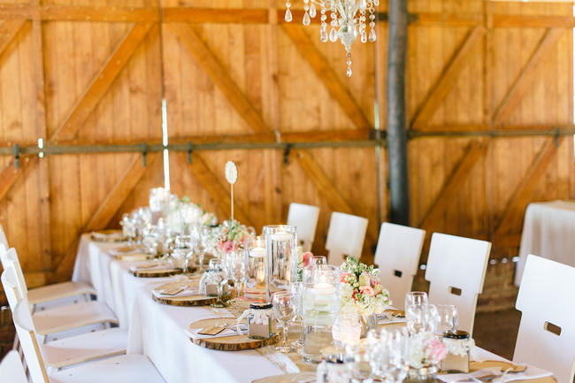 Tablescape // Vintage Chic Barn Wedding Reception // Louise Vorster Photography