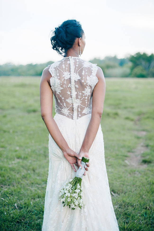 Stunning Lace Back Wedding Dress