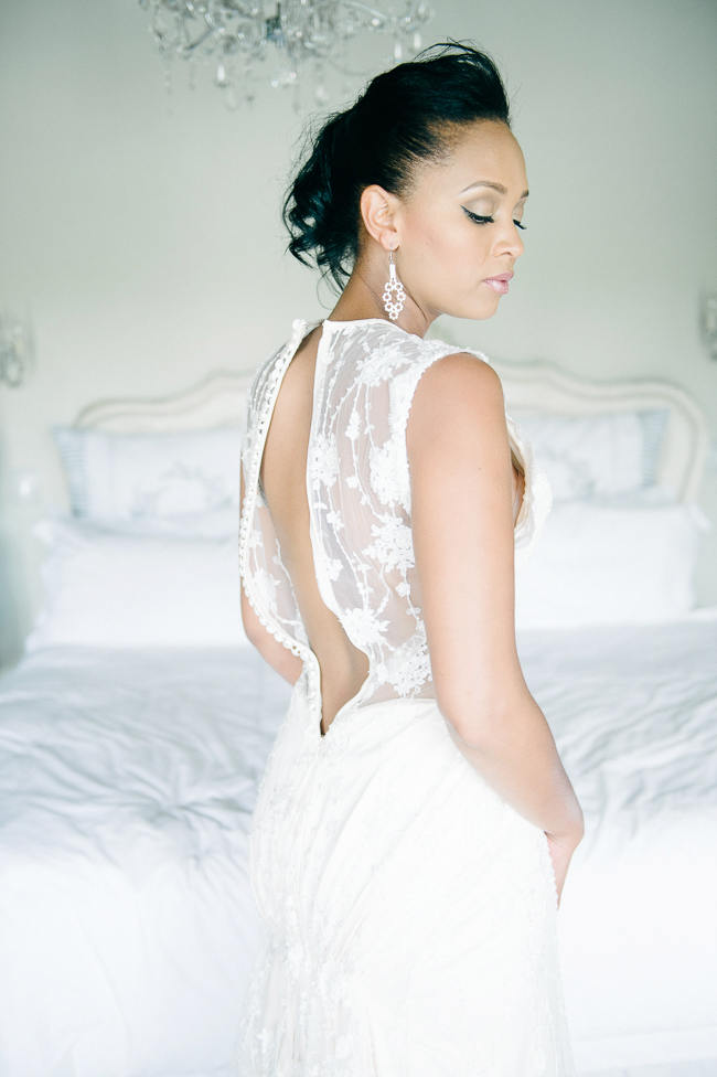 Stunning Lace Back Wedding Dress