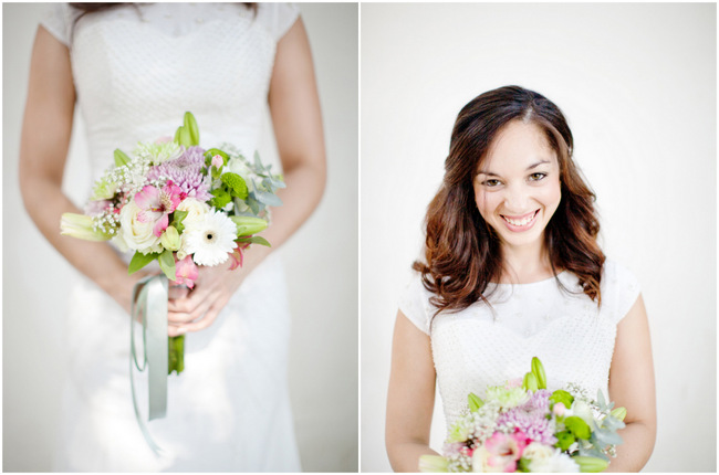 Pink Green Lavender Bouquet // DIY Pastel Wedding Bon Cap Winery // Moira West Photography