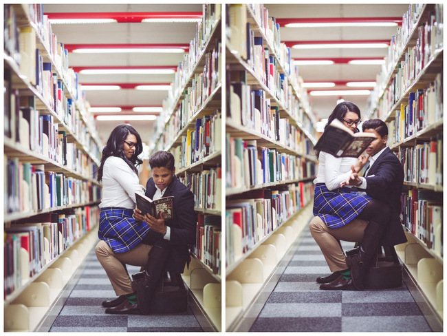 Library Engagement Shoot // Lilac Photography