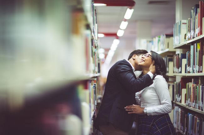 Library Engagement Shoot // Lilac Photography