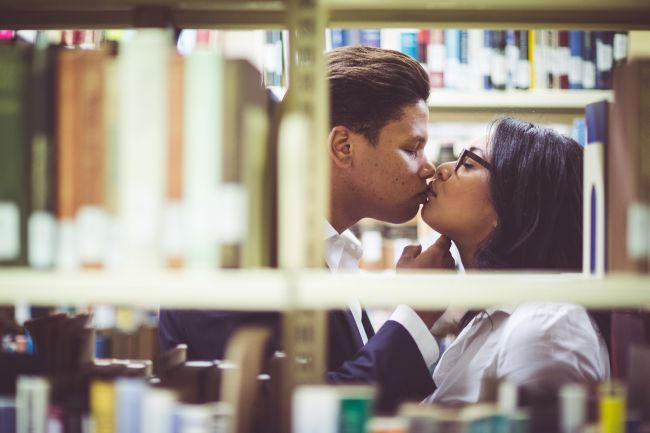 Library Engagement Shoot // Lilac Photography