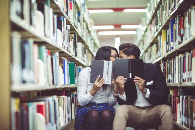 Library Engagement Shoot // Lilac Photography