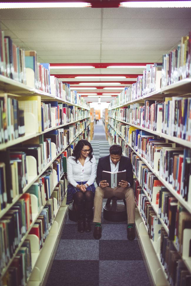 Library Engagement Shoot // Lilac Photography