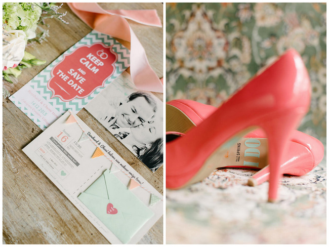 "I Do" Wedding Shoe Sticker // Mint Coral South African Wedding // Louise Vorster Photography