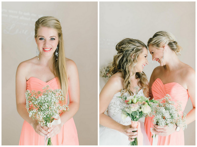 Peach Bridemaid Ideas // Mint Coral South African Wedding // Louise Vorster Photography