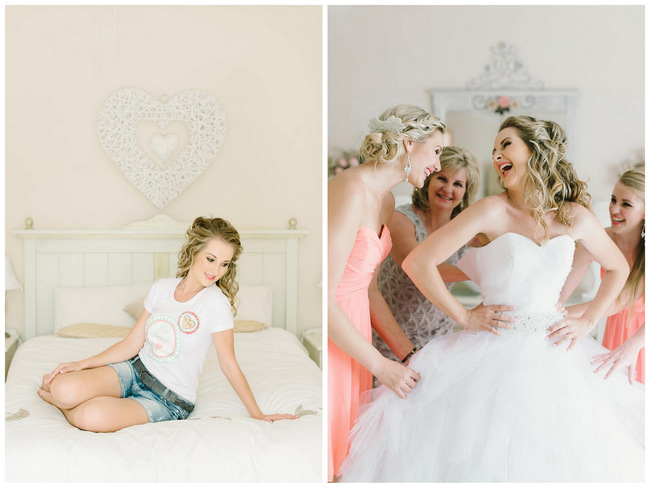 Getting Ready with Bridesmaid Photo Idea // Mint Coral South African Wedding // Louise Vorster Photography