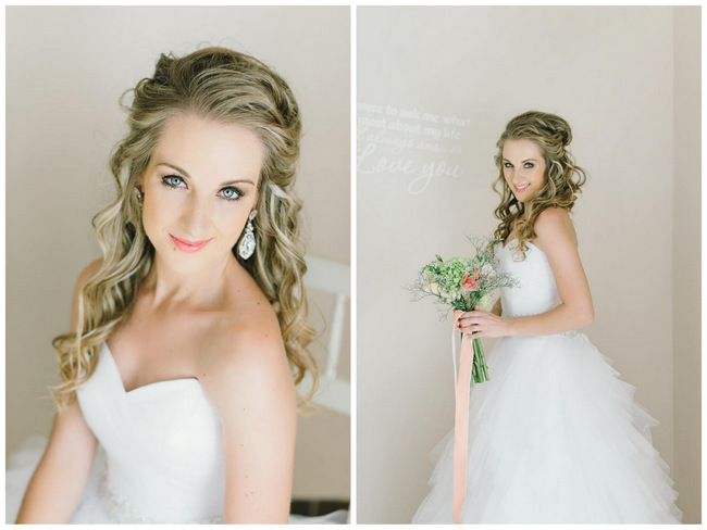 Long Wedding Hairstyle // Mint Coral South African Wedding // Louise Vorster Photography