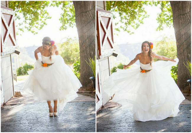 Tropical Flower Hairpiece // Bright and Bold California Bridal Style // Colson Griffith Photography