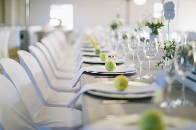 Tablescape //  Beautiful Gray and Yellow Rustic Winter Wedding Reception Decor / Jenni Elizabeth Photography