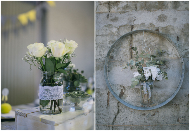  Beautiful Gray and Yellow Rustic Winter Wedding Reception Decor / Jenni Elizabeth Photography