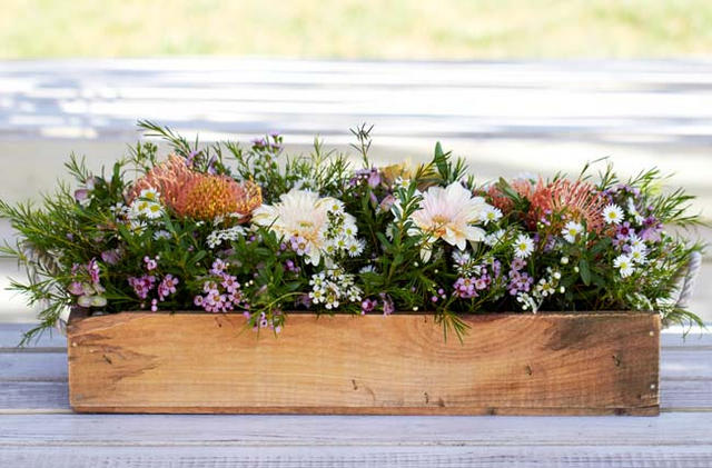 Pincushion Proteas and Fynbos // Navy Blue Beach Wedding