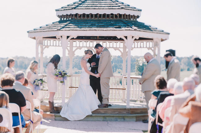 Purple and Cream Gingham Farm wedding // Audra Starr