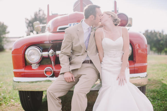 Purple and Cream Gingham Farm wedding // Audra Starr